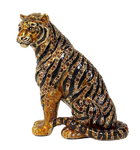 Jay Strongwater Bronze Tiger Sculpture