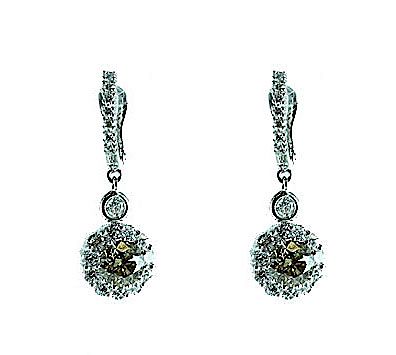 18K 2.70ct Cognac Diamond Earrings
