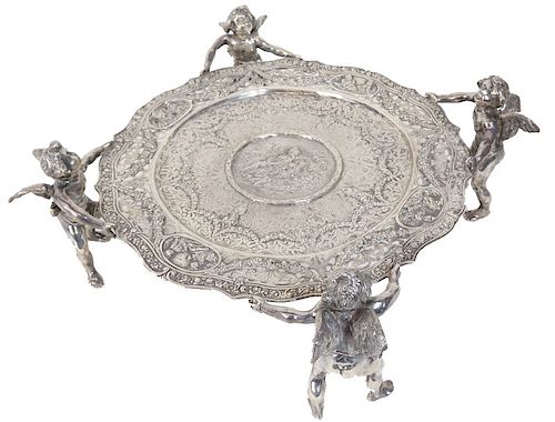 Anstead German 925 Sterling Silver Putti Tray