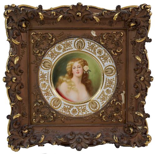 19th C. Royal Vienna BPM Hand Painted Framed Plate