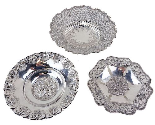 (3) Three Sterling Silver Dishes