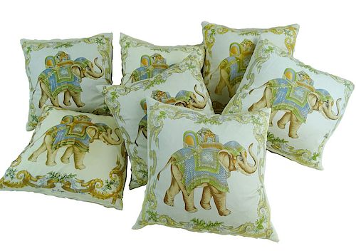 (8) Eight Jim Thompson silk Pillows