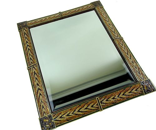 Large Jay Strongwater Jeweled Beveled Mirror