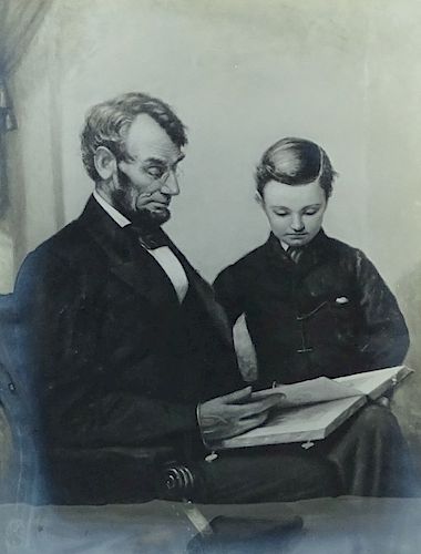 Pair of Abraham Lincoln Printed Pictures signed F. C. Courter
