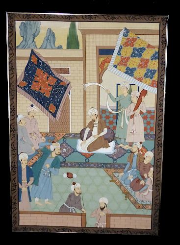 MUGHAL STYLE PAINTING ON SILK 