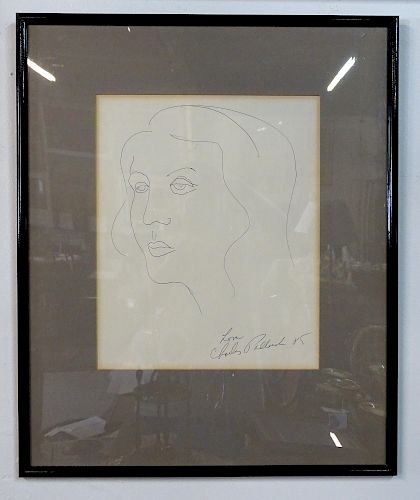 CHARLES POLLACK SGN. WORK ON PAPER PORTRAIT '85 