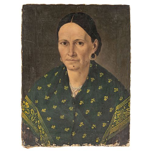 PORTRAIT OF A LADY. MEXICO, END OF THE 19TH CENTURY. Oil on canvas.