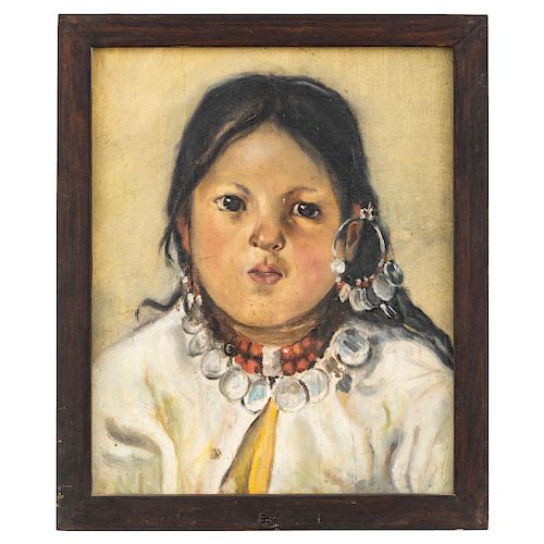 PORTRAIT OF A GIRL. MEXICO, 19TH CENTURY. Oil on canvas. With the reference "Pintado por D. Carlos de Ovando Fdz".
