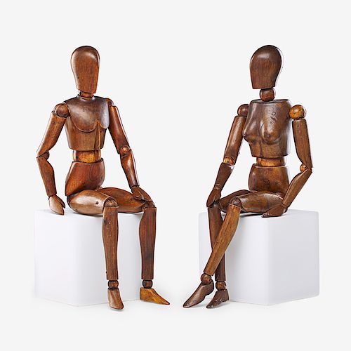PAIR OF FRENCH ARTICULATED ARTIST MANNEQUINS