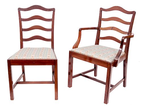 A Set of 14 Mahogany Ladder Back Dining Chairs
Height 36 3/4 inches.