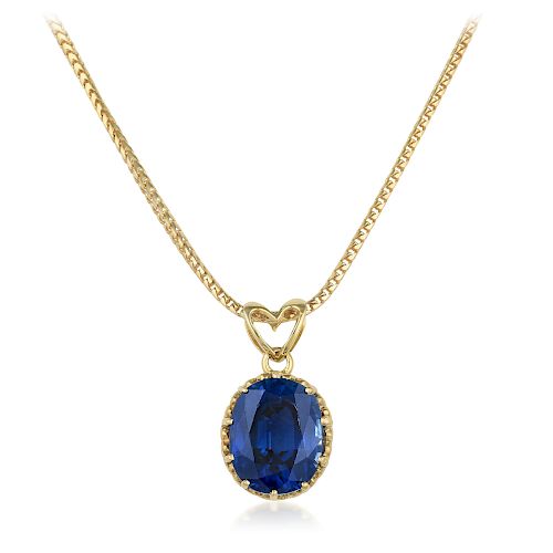 A 9.74-Carat Unheated Sapphire Pendant Necklace