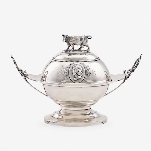 AMERICAN SILVER BUTTER DISH