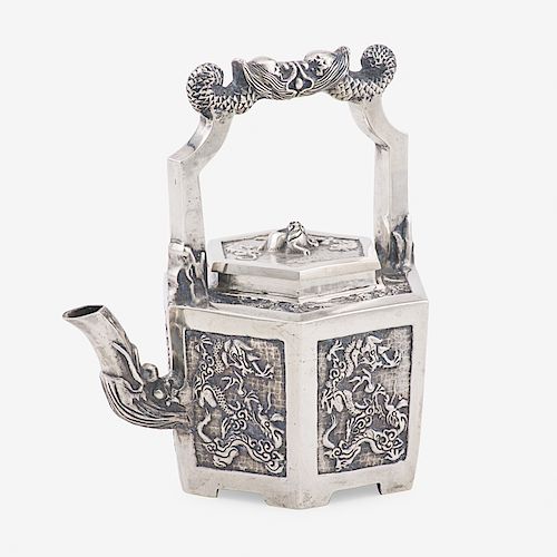 CHINESE SILVER TEAPOT