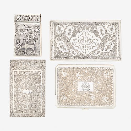 SOUTH ASIAN SILVER CARD & CIGARETTE CASES