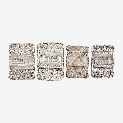 ENGLISH CASTLE TOP SILVER CARD CASES