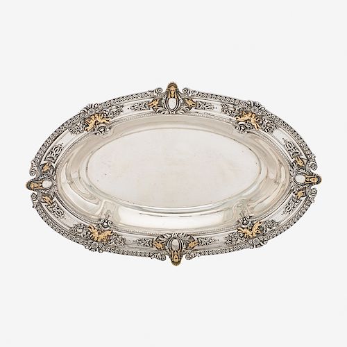 AMERICAN STERLING SILVER & 18K GOLD DISH