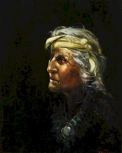 Ramon Rice, (American, 1928-1985), The Navajo Indian Grandmother, 1969