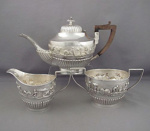 Antique Indian Silver Tea Set