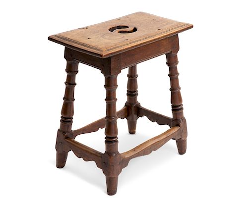 A William and Mary walnut joint stool