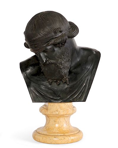 Italian bronze bust of Plato Sabatino de Angelis
