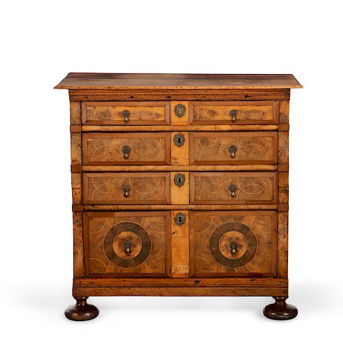 A William and Mary style chest of drawers