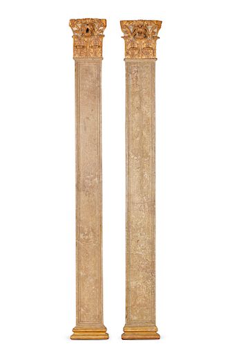 Two  Neoclassical painted pilasters