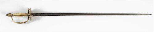 FRENCH MODEL 1767 ‘EPEE D’ OFFICIER’ 
Length: 35 7/8 in. Blade: 29 7/8 in. L x 7/8 in. W 

This smallsword form or pattern is that o...