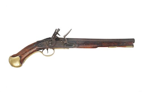 A FLINTLOCK TOWER PATTERN 1715/1778 SEA SERVICE PISTOL 

Round, plain, smoothbore 12 in. L barrel of 0.58 caliber bore, with centere...