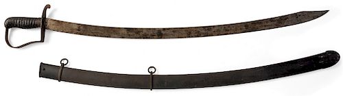 MODEL 1812/13 STARR-CONTRACT CAVALRY SABER WITH SCABBARD 
Length: 39 in. Blade: 34 in. L x 1 3/8 in. W 

A nice example of one of th...