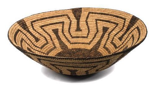 A Large Pima Bowl Height 6 x diameter 18 1/2 inches.