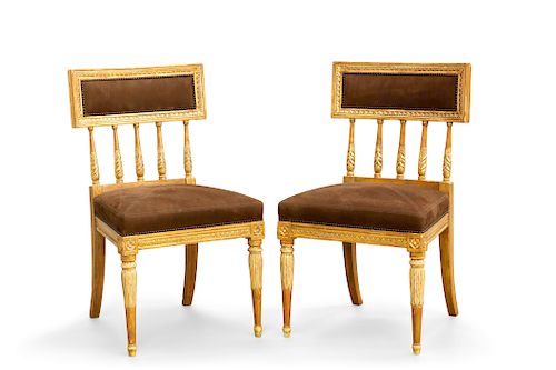 A pair of Swedish Neoclassical style  side chairs