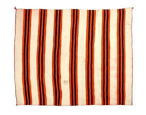 A Navajo Transitional Banded Blanket 63 x 73 1/2 inches.