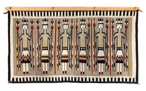 Three Contemporary Yei Weavings Largest: 72 x 51 inches.