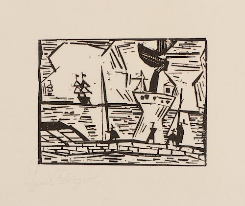 Lyonel Feininger (1871-1956) "Auf der Quaimauer"
