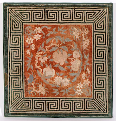 Chinese Velvet and Silk Panel
