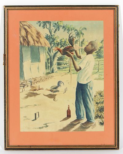 Jean-Baptiste Bottex (Haitian, 1918-1979) Watercolor