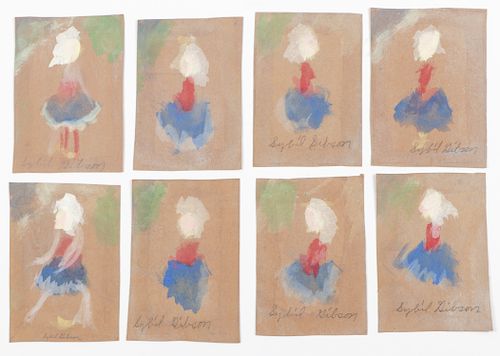 Sybil Gibson (American, 1908-1995) Group of Eight Works, 8.5" x 6"