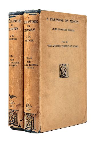 KEYNES, John Maynard (1883-1946). A Treatise on Money. London: Macmillan and Co., 1930.  FIRST EDITIONS.