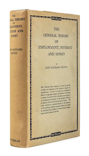 KEYNES, John Maynard (1883-1946). The General Theory of Employment Interest and Money. London: Macmillan, 1936. FIRST EDITION.