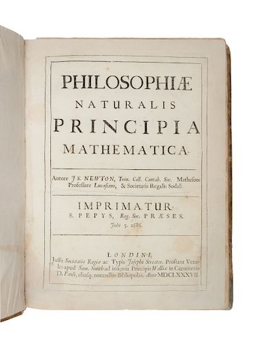 NEWTON, Isaac, Sir (1642-1727). Philosophiae naturalis principia mathematica. [Edited by Edmond Halley (1656-1743)]. London: Joseph Streater for the R