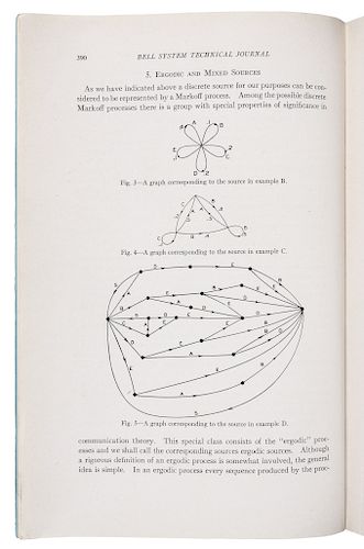 SHANNON, Claude E. (1916-2001). "A Mathematical Theory of Communication." In: The Bell System Technical Journal, Vol. 27, Nos. 3-4, pp. [379]-423 & [