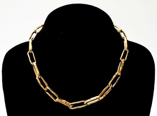 Brutalist 18K Gold Large Linked Choker Necklace