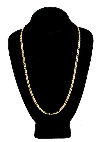 Italian 18K Yellow Gold Linked Chain Necklace