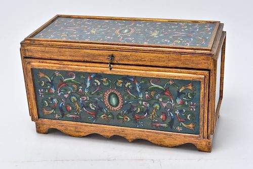 Italian Style Gilt Wood & Églomisé Jewelry Box