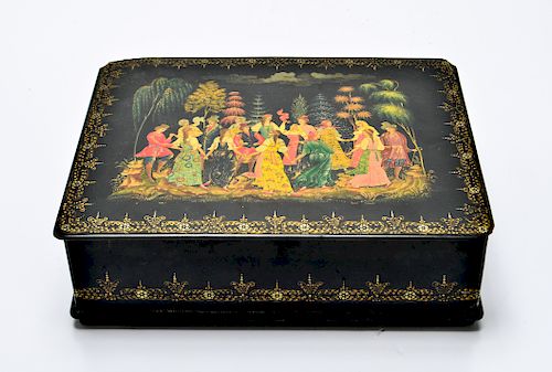 Vintage Russian Hand Painted Lacquer Box