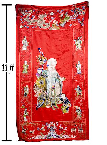 Chinese Brocade & Silk with Embroidery of Lao-Tze