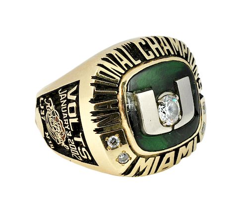 University of Miami National Champs Gold Ring