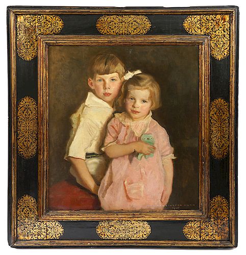 Harrington Mann 'Siblings' Oil Painting