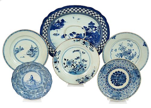 6 Pcs. Assorted Chinese Blue White Porcelain