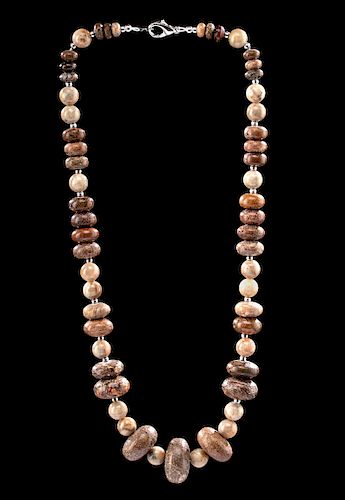 Wearable Dinosaur Bone and Coprolite Bead Necklace